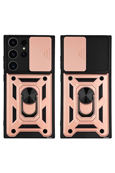 Sonique Θήκη Ring Armor CamPro για Samsung Galaxy S23 Ultra Ροζ Χρυσό