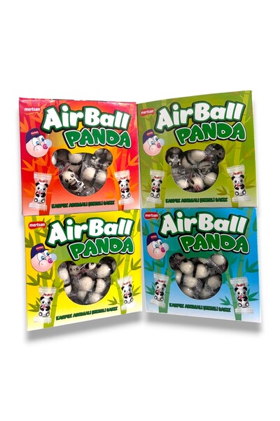 Mertsan Airball Panda Sakız Karpuz Aromalı 4’lü Kutu Karışık Renkli Şekerli S...