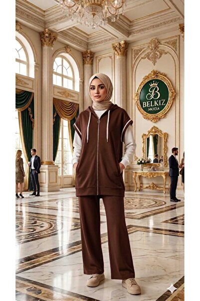 Belkız Women's 3-Piece Sports Hijab Set, Comfortable Fit, Modal Fabric