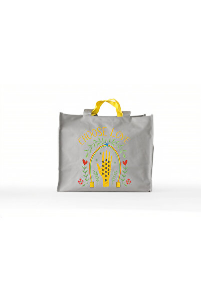 MelsandMano Moo Shopping Bag Kadın Baskılı Büyük Boy Su Geçirmez Omuz Plaj Ça...