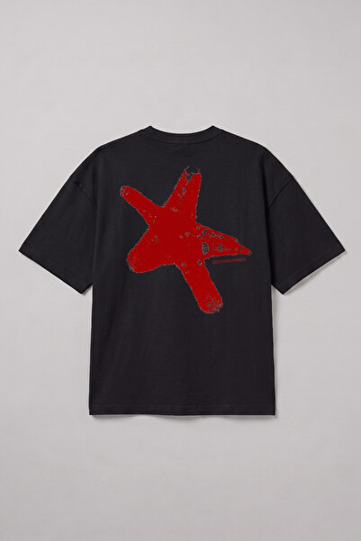 gothamvibes Boxy Star Siyah Premium T-Shirt