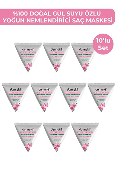 Dermokil %100 Doğal Gül Suyu Yoğun Nemlendirici Saç Maskesi 25 ml x 10 Adet