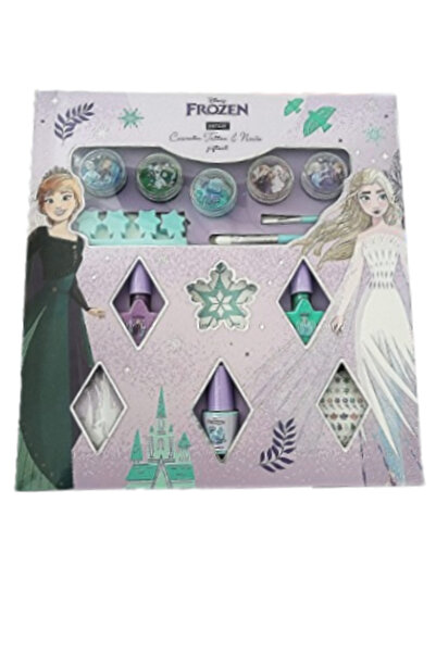 Frozen Manicure set for girls, with 3 nail polishes, nail stickers, and glitter