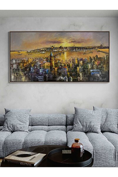 Simurg Sanatevi Boğazda Huzurlu Gün Batımı Yağlı Boya Tablosu