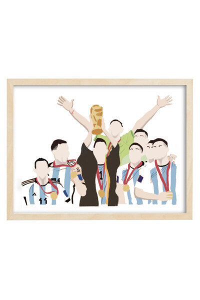 Boomah Accessories Messi Argentina Champion Minimal Digital Art Poster with F...