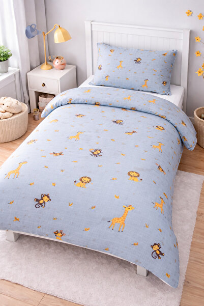 KAİBAL 100% Cotton Muslin Duvet Cover Set Single Size 160X220 Children & Baby...