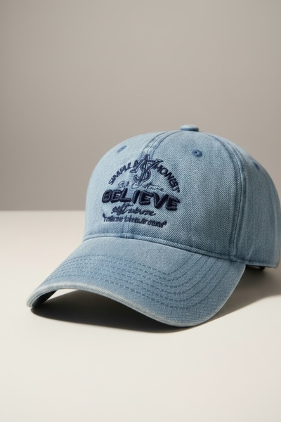 Aware Time Unisex Özle Washed Denim Cap Hat