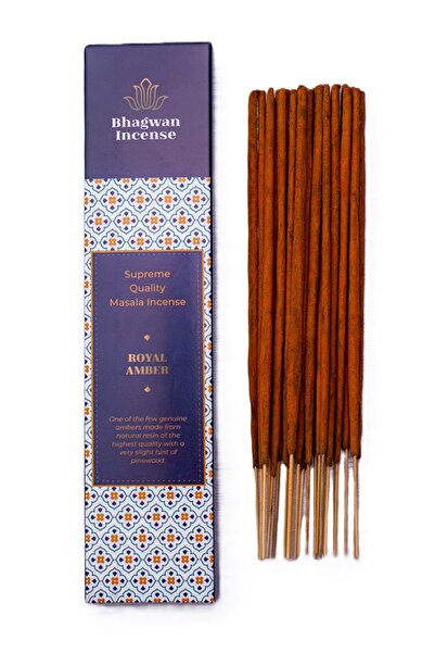 Bhagwan Incense Royal Amber - premium masala hand-rolled artisanal incense st...