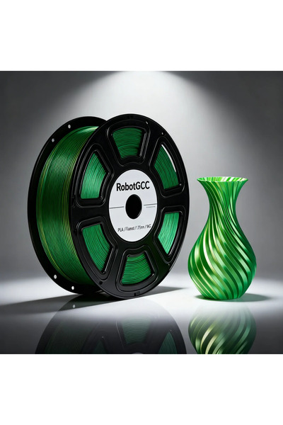 robotgcc خيوط طباعة ثلاثية الأبعاد PLA حريرية باللون الأصفر والأخضر 1.75 مم، ...