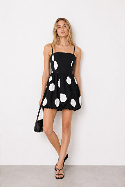 kikiriktekstil 10804 Women's 100% Cotton Strap Polka Dot Patterned Mini Ballo...