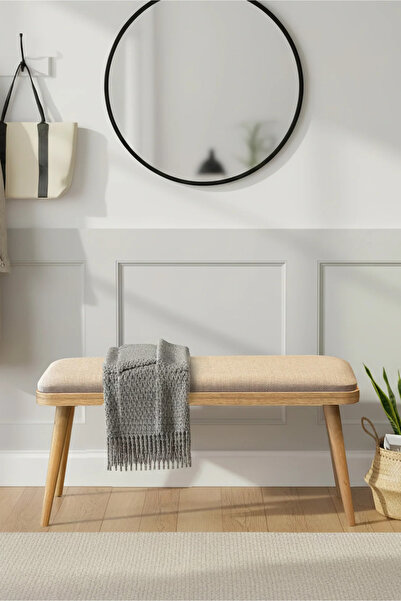 MAQ HOME Vina Mini Karina Meşe Ahşap Ayaklı Bench