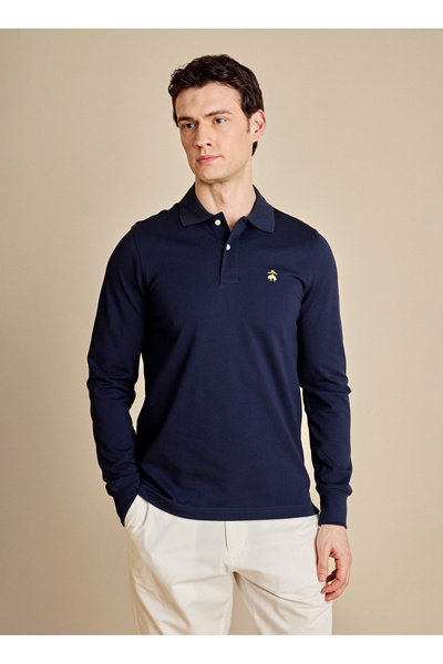 BROOKS BROTHERS Lacivert Erkek Standart Fit T-Shirt BBFW25MTS008