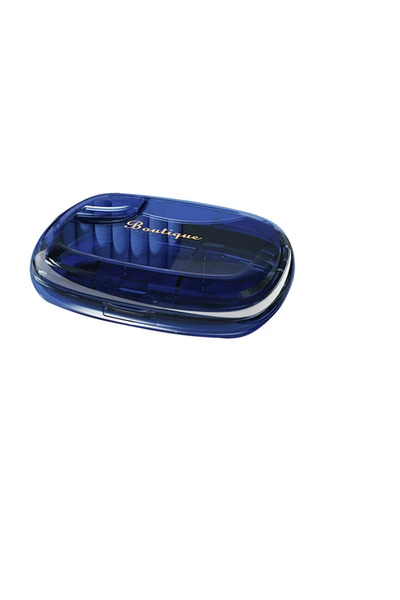 OEM Portable pill box with 6 compartments, 10 x 8 cm, plastic, blue