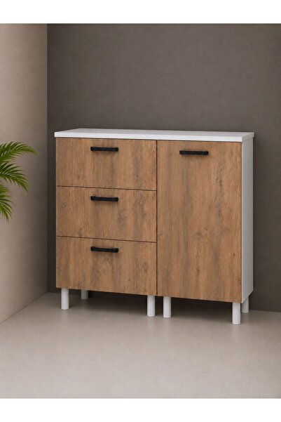 visasconcept ÜÇ ÇEKMECELİ 100 CM ÇOK AMAÇLI DOLAP