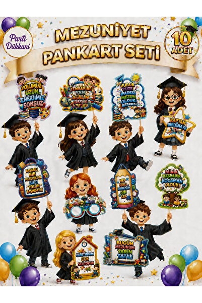 Parti Dükkanı Mezuniyet Konuşma Balonu 10 Adet - Paket 1