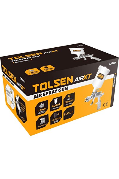 TOLSEN مسدس رش هوائي HVLP (صناعي)، 73170، فوهة 1.4 مم