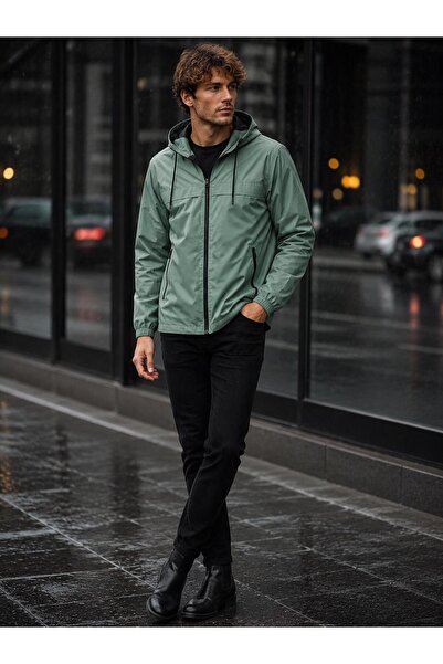 Gül Maison Water Repellent Oversize Men's Hooded Raincoat