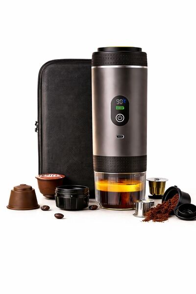 VETALUX Espressor Portabil VETALUX® 20 Bari, Compatibil Capsule & Cafea Macin...