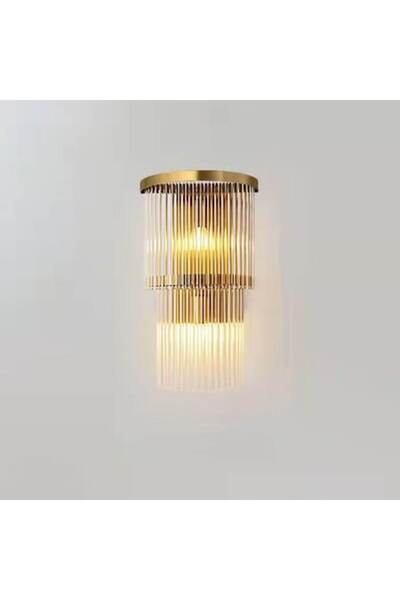 OEM Indoor Wall Lamp, Elegant LED Sconce in Gold Stainless Steel and Crystal,...