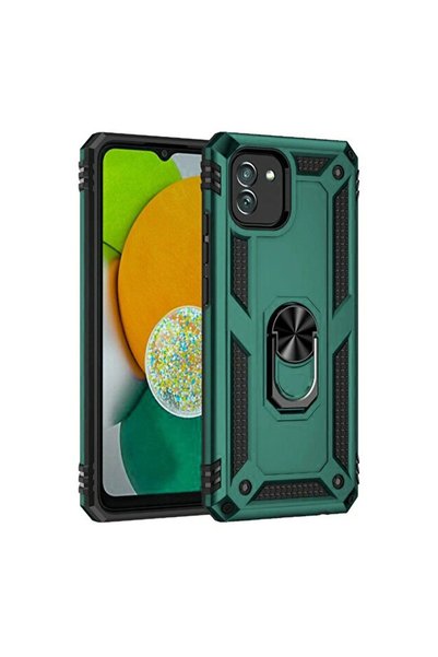 OEM Samsung Galaxy A03 Case Sofia Silicone Cover with Ring - Green