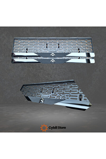 CybillStore Citroen 3D Kabartmalı Mat Ortalı Ultra Parlak Kenar 2 ADET Lazer Kesim Özel Tasarım