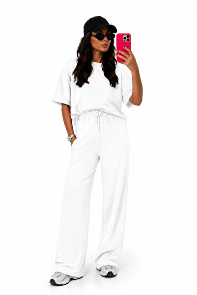 BARLİZ Women's Short Sleeve Crew Neck Casual Loose Wide Set