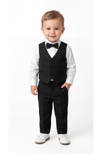 Mışıl Kids Set 3 piese pentru băieți cu vestă și papion