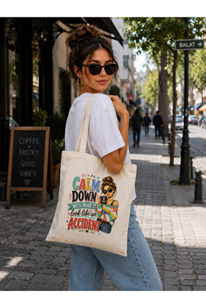 By Selen Suyolcu Printed Cloth Bag Women's Shoulder Bag