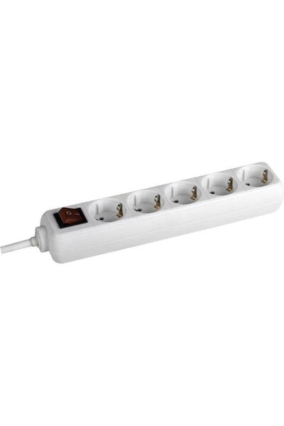 Bachmann extension cord, 5 Schuko sockets, switch, 1.5 m