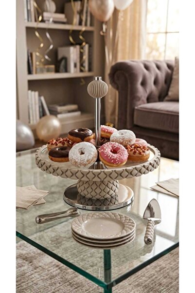 Generic Luxury Style Dessert Fruit Tray with Elevated Stand Modern Design Dec...