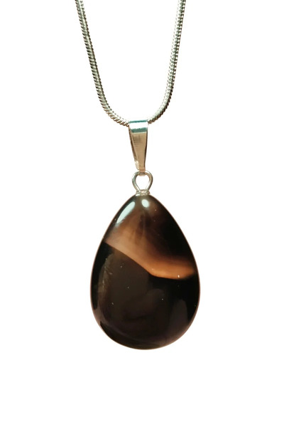 OEM Onix Quartz Natural Stone Chain Handmade Necklace End: 2 cm Chain: 20 cm ...