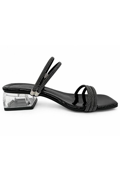 PAPUCUMUN DÜNYASI Pantofi cu toc transparent, cu baretă la gleznă, de seară, ...