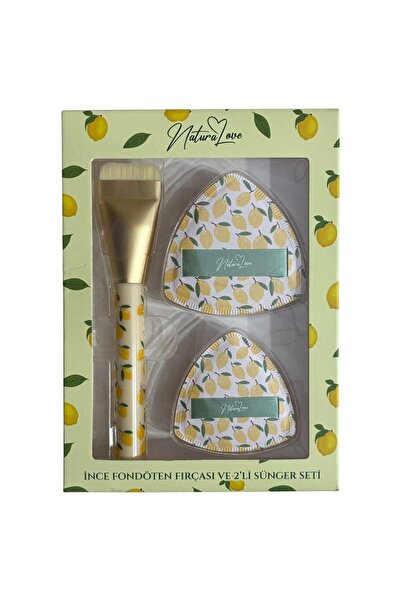 Naturalove Thin Foundation Brush and 2-Piece Sponge Set
