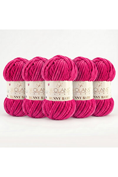 WOLANS Bunny Baby 07 Pink Velvet Knitting Yarn Chenille Yarn Shawl, Blanket, ...