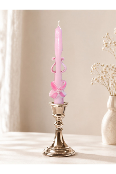 LeviLux Candles Lumânare sculptată pentru sfeșnic 25 cm cu vanilie - Pink Blo...