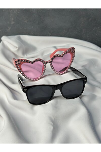 Limelia Pink Heart after Party Sunglasses Black Groom Bride Photo Shoot