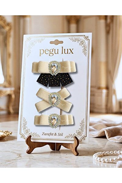 pegu baby collection 3-DELIČNA MALA MINI LUKS EKRU VELURSKA KOPČA ZA KRAVATU ...