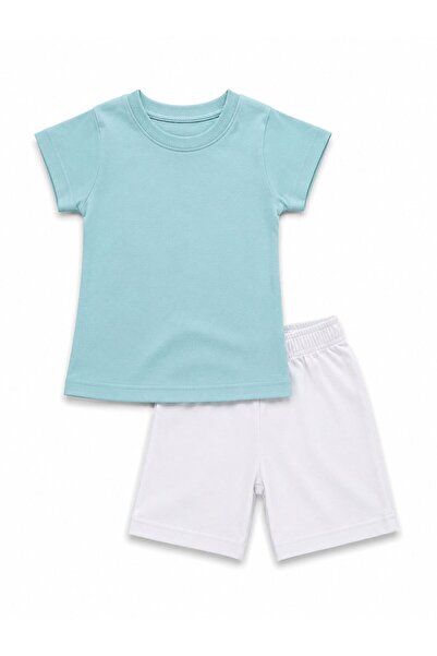ozbaby.com Unisex Yazlık Çocuk Bebek Takımı Kısa Kollu Basic Tişört ve Şort Seti