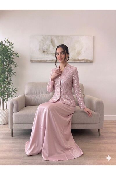 Pyramid masterpieces Pink Color Evening Gown Long Dress