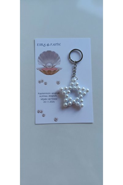 Melyas tasarım Star Keychain, Engagement, Promise, Wedding, Wedding Gift, 10 Pieces