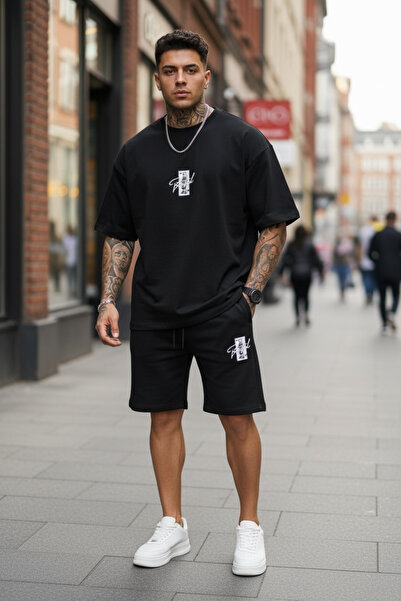 dehaine Summer set for men, t-shirt + shorts, men's Premium tracksuit, 036