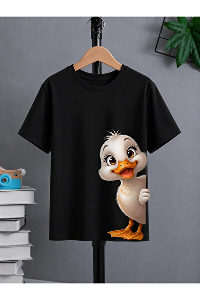 VODEXA Tricou oversize unisex cu imprimeu KITTEN DUCK, 100% bumbac, croială c...