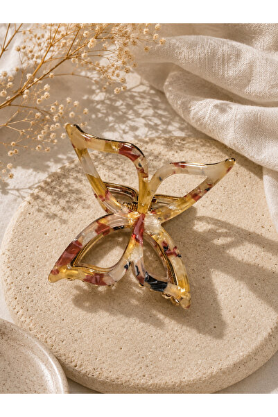 ZEYNORA JEWELLERY مشبك معدني على شكل فراشة بنمط مزخرف