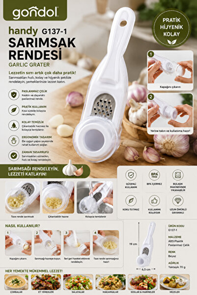 Gondol Handy G137-1 Sarımsak Rendesi – Hazneli Garlic Grater