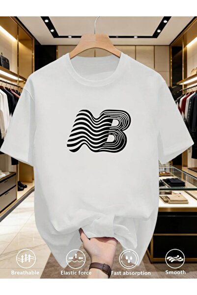 bolivia's Men's NB Letter Print Casual Athletic T-Shirt, Round Neck Comfortab...