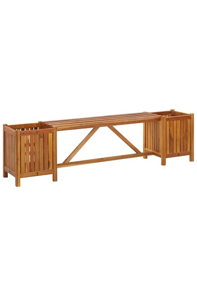vidaxl Bancă de grădină cu 2 jardiniere, 150x30x40 cm, lemn de acacia