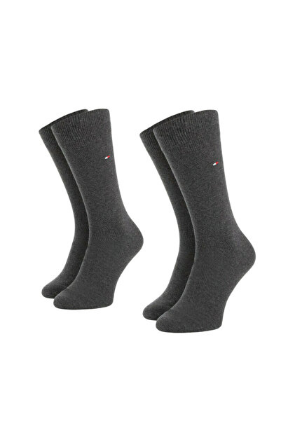 Tommy Hilfiger Ανδρικές Κάλτσες 2 Τεμαχίων Γκρι 371111-030 ANTHRACITE MELANGE