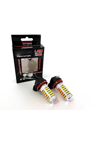 BTM OTOMOTİV Sis Led Ampul H8/11 2835 Chip 9W Led Ampul Turuncu 66smd Parlak ...