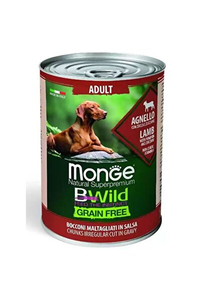 Monge Bwild Grain Free Κονσέρβα Σκύλου με Αρνί, Κολοκύθα και Κολοκυθιά 400gr