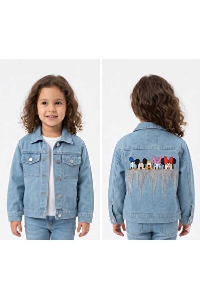 Huzeyfe Kids KIZ ÇOCUK TAŞLI KOT CEKET